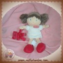 DOUDOU ET COMPAGNIE SOS MELLE POUPEE FILLE ROBE BLANCHE OURS ROSE FUSHIA