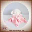 TEX SOS DOUDOU LAPIN BLANC ASSIS MOUCHOIR ROSE