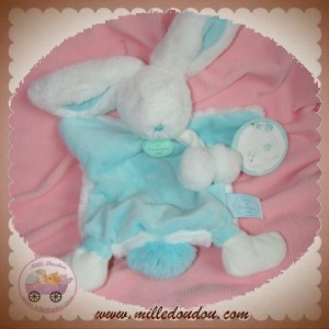 DOUDOU ET COMPAGNIE SOS LAPIN PLAT BLANC POMPON AMANDE VERT DC2740