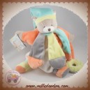 SOS DOUDOU ET COMPAGNIE OURS GRIS MARIONNETTE PECHE MENTHE ROND VERT ORANGE DC2385