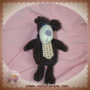 LES DEGLINGOS SOS DOUDOU OURS GROMOS MARRON VIOLET 20 CM