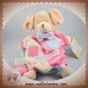 DOUDOU ET COMPAGNIE SOS CHIEN ZELIE MARIONNETTE ROSE ECRU ZIG ZAG DC2561