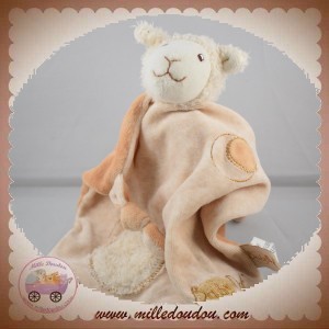 BABYNAT BABY NAT SOS DOUDOU MOUTON BLANC PLAT BEIGE MOUCHOIR NOEUD