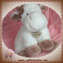 HISTOIRE D'OURS SOS DOUDOU VACHE BLANCHE ASSISE MARRON HO2330