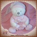 SOS CMI DOUDOU MAX & SAX OURS BLANC BOULE ROSE ETOILE