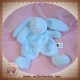 JELLYCAT SOS DOUDOU LAPIN PLAT POIL BLEU TRUFFE ROSE