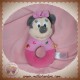 DISNEY NICOTOY SOS DOUDOU MINNIE SOURIS HOCHET ROSE ETOILES