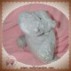 CADES SOS DOUDOU HIPPOPOTAME GRIS HOCHET ATTACHE TETINE