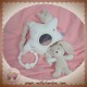 SUCRE D'ORGE SOS DOUDOU LAPIN GRIS BEIGE ETOILE BLANCHE HIBOU EVEIL