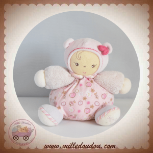 KALOO SOS DOUDOU OURS FILLE VIOLET FLEUR ROSE BONNET