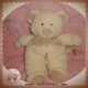 NICOTOY DOUDOU PELUCHE OURS ECRU NOEUD DE PAPILLON BEIGE