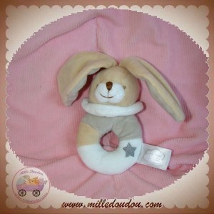 CMP SOS DOUDOU LAPIN HOCHET GRIS BLANC ETOILE UN REVE DE BEBE