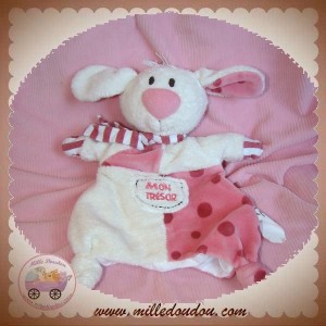 TCF SOS DOUDOU LAPIN SOURIS MARIONNETTE ROSE BLANC TRESOR