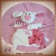 TCF SOS DOUDOU LAPIN SOURIS MARIONNETTE ROSE BLANC TRESOR