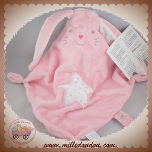 TEX SOS DOUDOU LAPIN ROSE PLAT LOSANGE ETOILE BRILLANTE