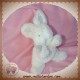 DOUDOU ET COMPAGNIE SOS LAPIN BONBON ALLONGE BLANC TAUPE 12 CM HOCHET