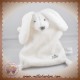 NICOTOY SOS DOUDOU LAPIN PLAT RECTANGLE BLANC EMPREINTE GRISE