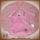 NICOTOY SOS DOUDOU LAPIN PLAT RECTANGLE ROSE EMPREINTE GRISE