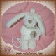 POMMETTE SOS DOUDOU LAPIN BLANC TAUPE CHEMISIER LIN COUSSIN MUSICAL
