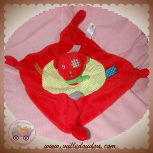 NICOTOY SOS DOUDOU OURS PLAT ROUGE ETIQUETTES ROND JAUNE