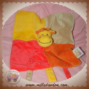 DOU KIDOU SOS DOUDOU GIRAFE VACHE PLATE ORANGE JAUNE ROSE DOUKIDOU