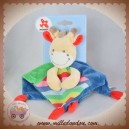 NICOTOY SOS DOUDOU GIRAFE ECRU PLAT BLEU VERT ROUGE TRICOT