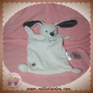 GRAIN DE BLE SOS DOUDOU LAPIN BLANC PLAT GRIS ETOILE