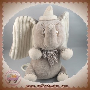 NICOTOY SOS DOUDOU ELEPHANT DUMBO GRIS BILLES MUSICAL DISNEY