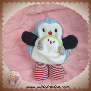 CATIMINI SOS DOUDOU PINGOUIN PLAT BEBE BLANC BLEU