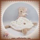 POMMETTE SOS DOUDOU OURS GRIS MOUCHOIR BLANC ETOILES