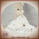 POMMETTE SOS DOUDOU OURS GRIS MOUCHOIR BLANC ETOILES