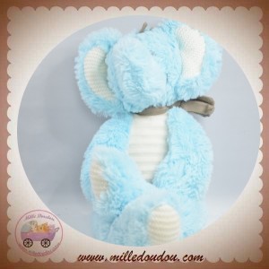 TEX SOS DOUDOU ELEPHANT BLEU VENTRE BLANC GAUFFRE