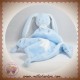 TEX SOS DOUDOU LAPIN BLEU AVEC MOUCHOIR ETOILE ARGENT