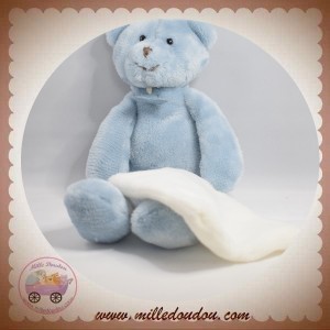 HISTOIRE D'OURS SOS DOUDOU OURS BLEU MOUCHOIR BLANC SWEETY HO2315