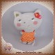 CATIMINI SOS DOUDOU LAPIN CHIEN GRIS ROBE ORANGE