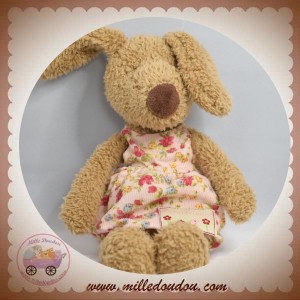 JELLYCAT SOS DOUDOU LAPIN MARRON ROBE FLEURS FLORAL FRIENDS