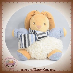 KALOO SOS DOUDOU OURS BEIGE BOULE BLANC BOHEME BLEU ECHARPE