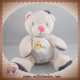 ARTHUR ET LOLA SOS DOUDOU OURS GRIS VIOLET ROSE FLEUR