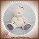 ARTHUR ET LOLA SOS DOUDOU OURS GRIS VIOLET ROSE FLEUR