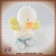 SUCRE D'ORGE SOS DOUDOU CANARD POUSSIN BLANC POIS AILES JAUNES 20 CM