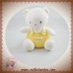 LUMINOU SOS DOUDOU OURS FLUORESCENT SALOPETTE JAUNE 15 CM