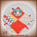 DISNEY SOS DOUDOU PLAT MOUCHOIR ROUGE ETIQUETTES MICKEY