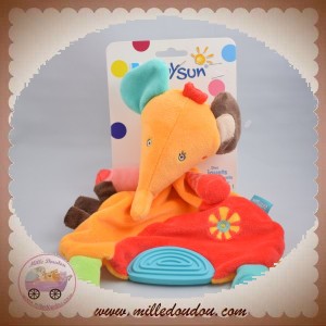 BABYSUN BABY SUN SOS DOUDOU ELEPHANT SAFARI PLAT ORANGE ROUGE FLEUR