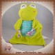 AUBERT P'TIT BISOU SOS DOUDOU GRENOUILLE PLAT VERT NOEUD