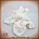 DODIE SOS DOUDOU LAPIN PLAT BLANC RAYE VERT