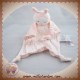 VERTBAUDET SOS DOUDOU LAPIN ROSE ETOILE TISSU POIS NOEUD