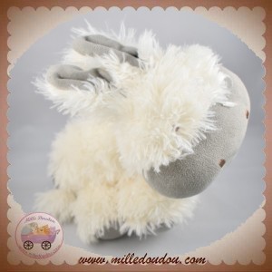 NATURE ET DECOUVERTES SOS DOUDOU MOUTON BLANC TRUFFE GRIS POIL