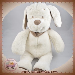 INFLUX SOS DOUDOU CHIEN BLANC FOULARD TAUPE