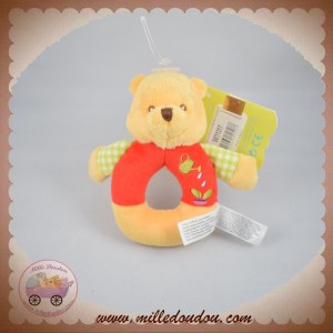 DISNEY NICOTOY SOS DOUDOU OURS WINNIE L'OURSON HOCHET JAUNE ROUGE JARDIN RADIS