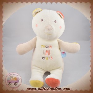 SUCRE D'ORGE SOS DOUDOU OURS BEIGE BLANC MON AMI ORANGE